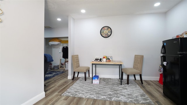 office featuring hardwood / wood-style floors