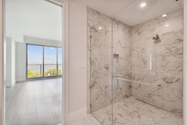 bathroom with an enclosed shower