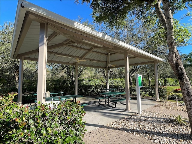 view of community with a gazebo