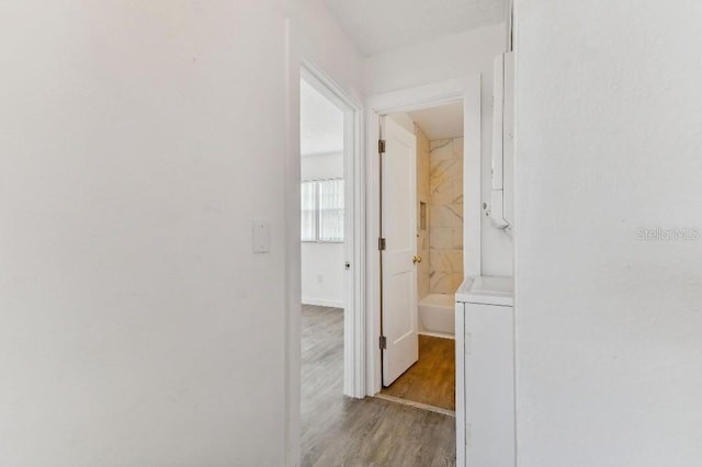 hall featuring light hardwood / wood-style flooring