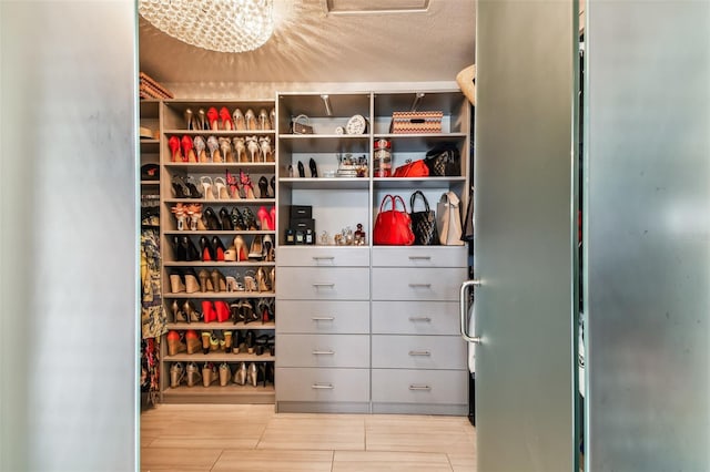 view of walk in closet