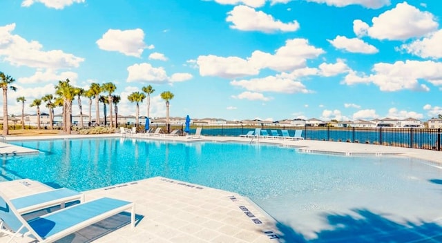 view of pool featuring a patio