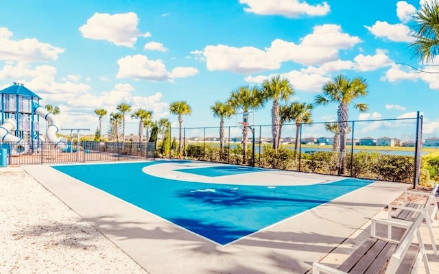 exterior space featuring a playground