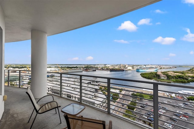 balcony with a water view