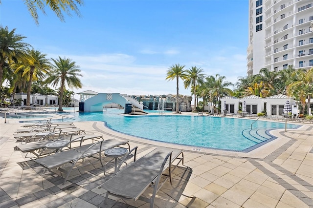 view of pool with a patio