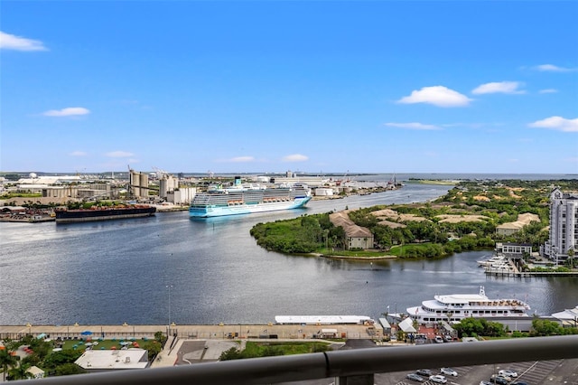 property view of water with a view of city