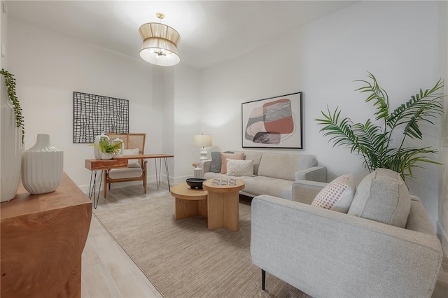 living room with wood-type flooring