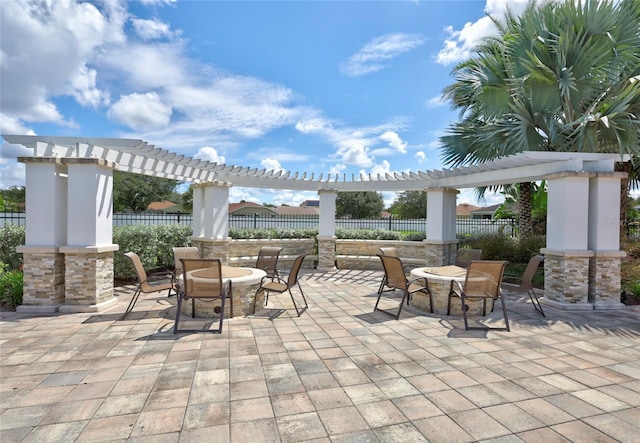 view of patio with a pergola