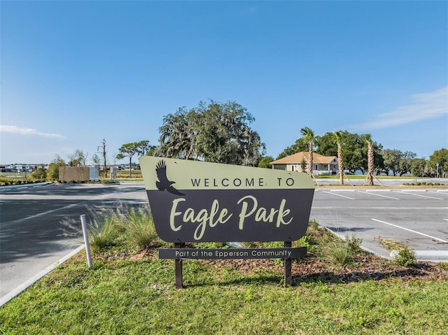 view of community sign