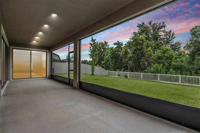 view of unfurnished sunroom