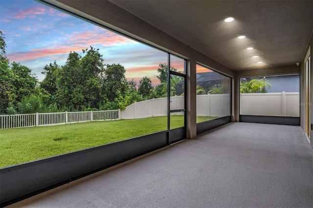 view of unfurnished sunroom