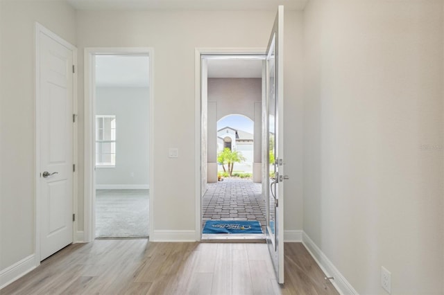 entryway featuring light hardwood / wood-style floors