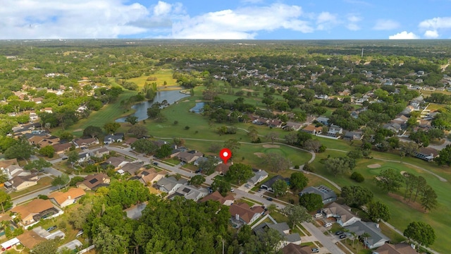 2618 Crestfield Dr, Valrico, FL 33596 - aerial view of property and surrounding area with a nearby body of water, a golf course, and nearby suburban area