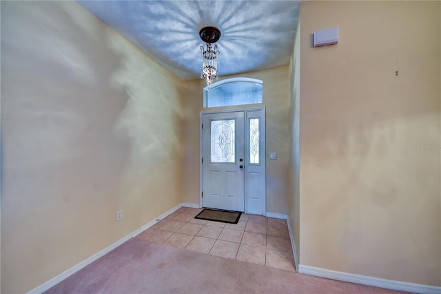 view of tiled entrance foyer