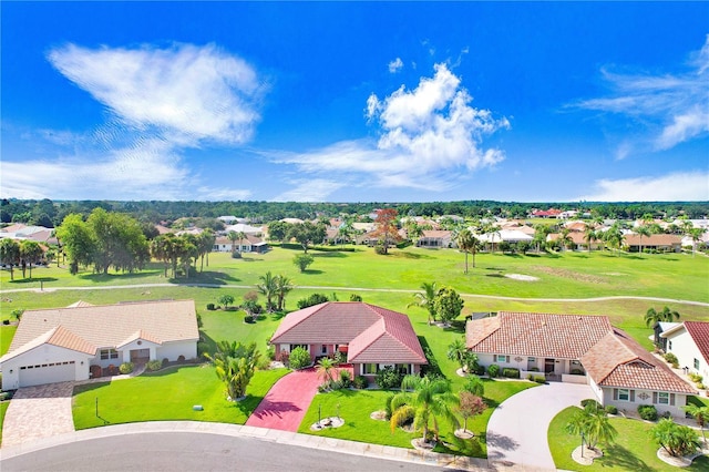 aerial view with a residential view