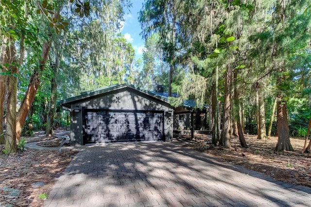 view of front of house with a garage