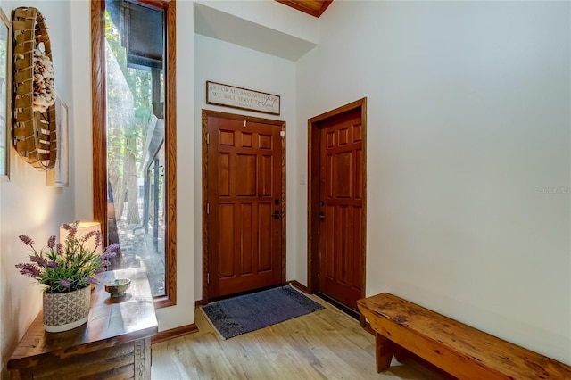 foyer featuring light wood-type flooring