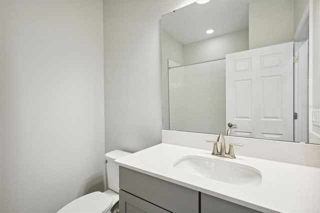 bathroom with toilet and vanity