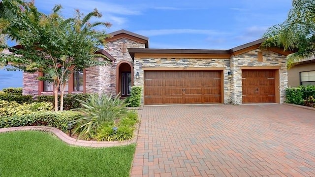 view of front of house with a garage