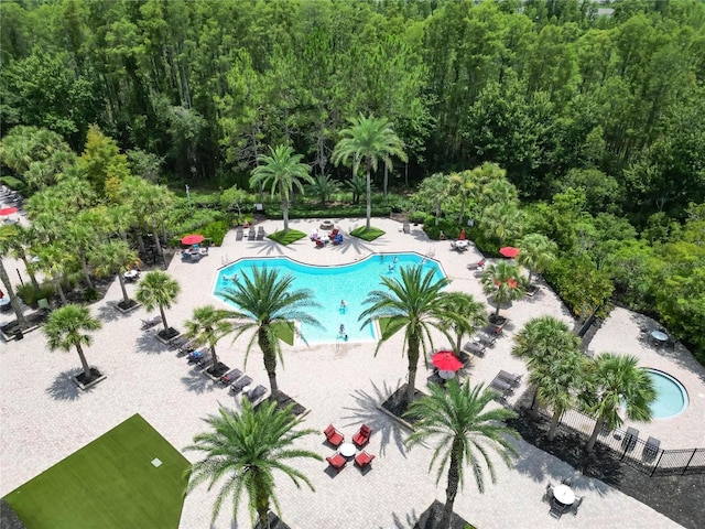 19300 Lonesome Pine Dr, Land O Lakes, FL 34638 - pool with a patio area and fence