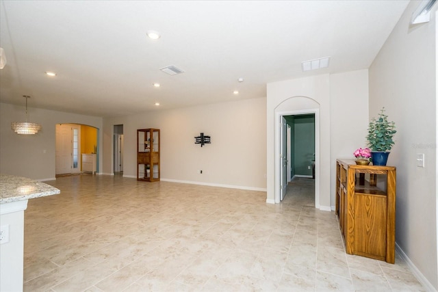 view of tiled living room