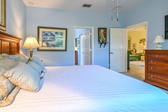 view of tiled bedroom