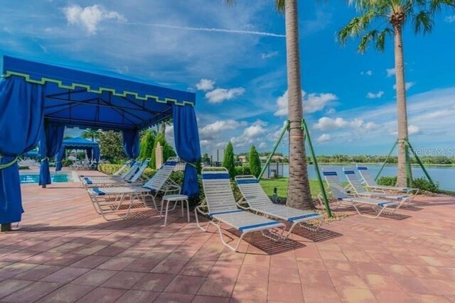 view of patio / terrace with a gazebo