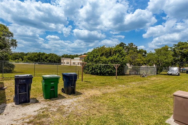 view of yard featuring fence