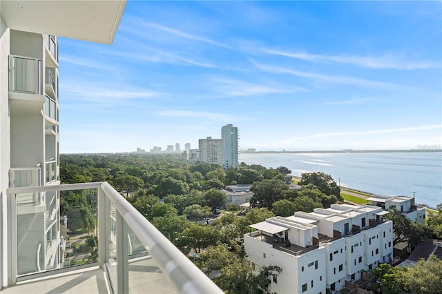 balcony with a water view