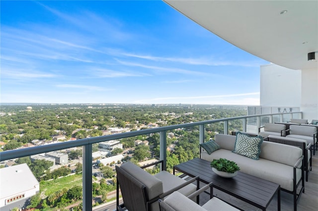 balcony featuring an outdoor hangout area