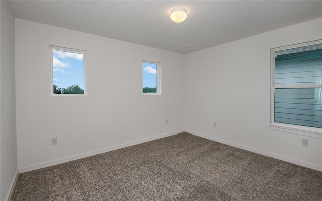 carpeted empty room featuring plenty of natural light