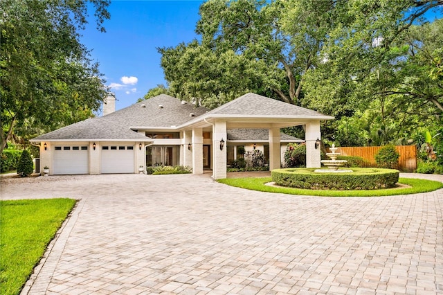 view of front of home featuring a garage