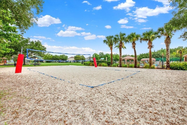 view of property's community with volleyball court