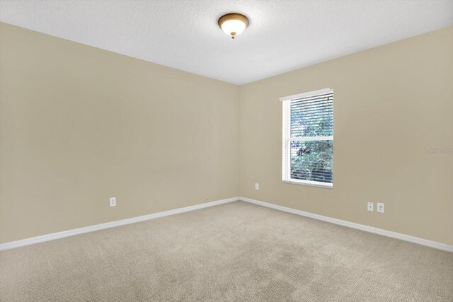 carpeted empty room with a textured ceiling