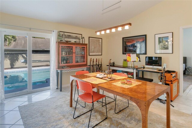 view of tiled dining area