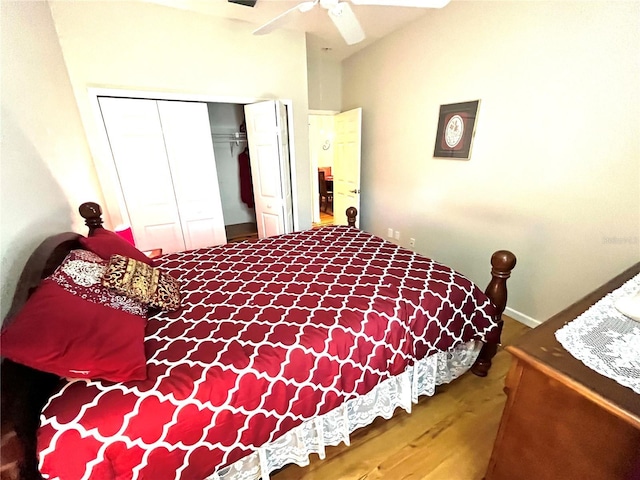 35226 Janine Dr, Zephyrhills, FL 33541 - bedroom with a closet, ceiling fan, and baseboards
