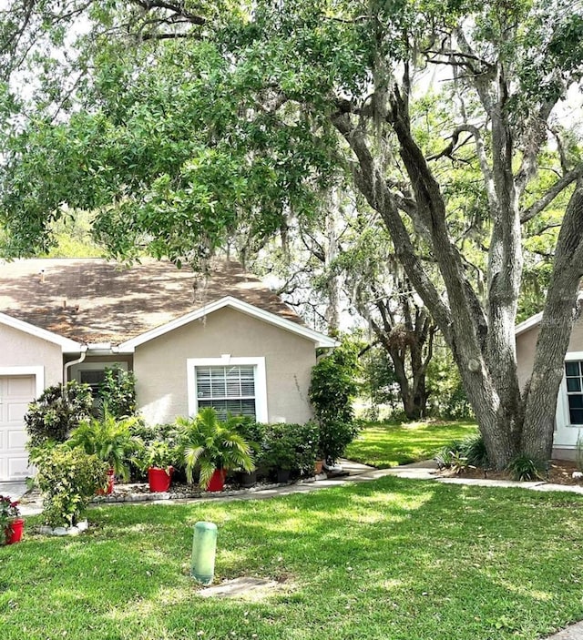 35226 Janine Dr, Zephyrhills, FL 33541 - view of green lawn featuring a garage