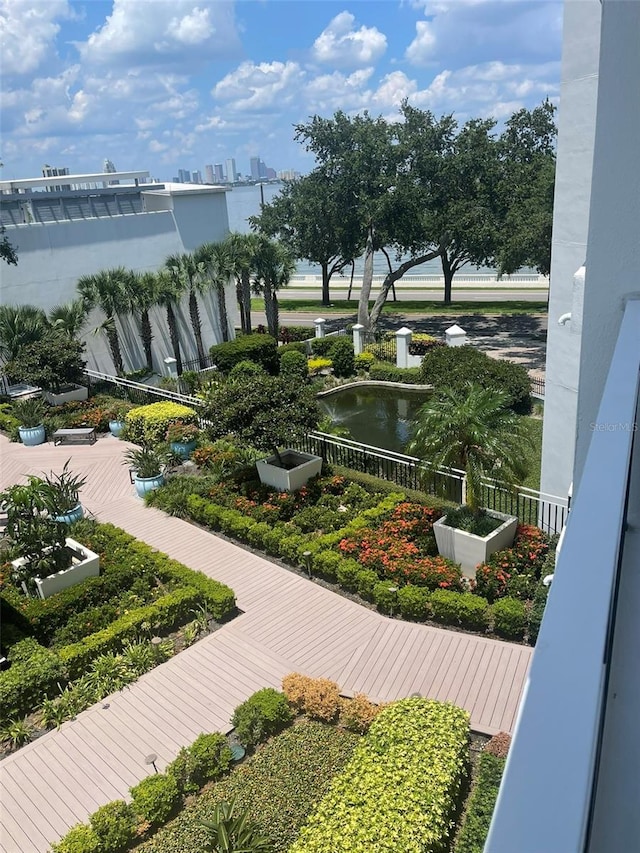 view of property's community featuring a water view