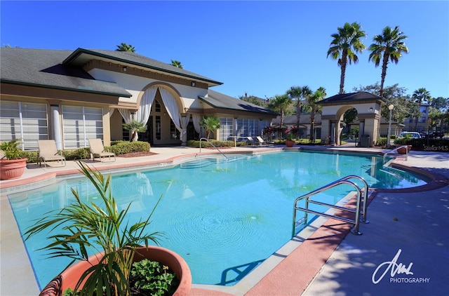 view of pool with a patio area