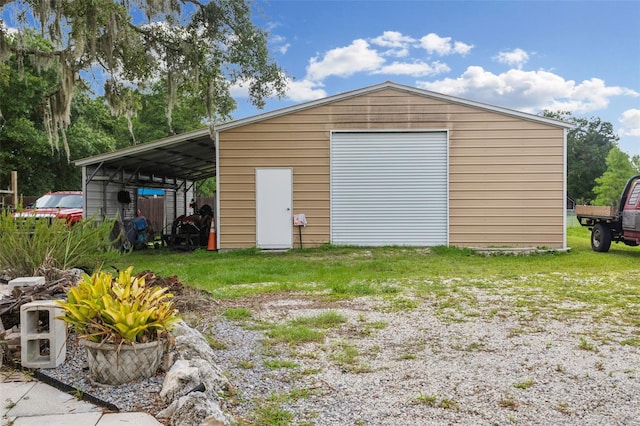 garage with a carport