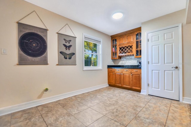 interior space with decorative backsplash