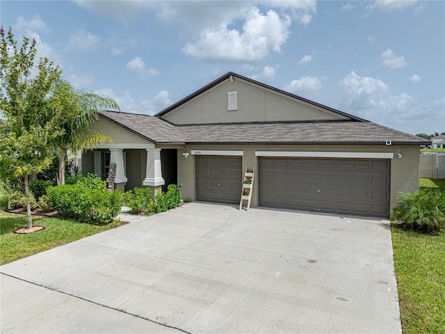 view of front facade with a garage