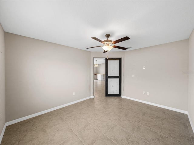 unfurnished bedroom featuring ceiling fan