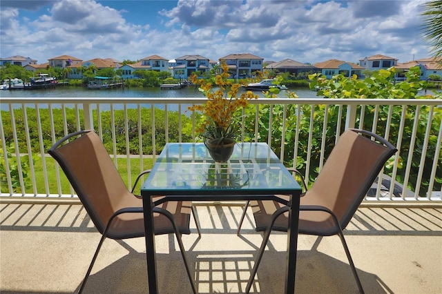 balcony with a water view