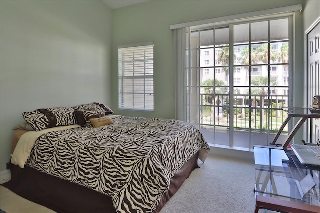 bedroom with carpet