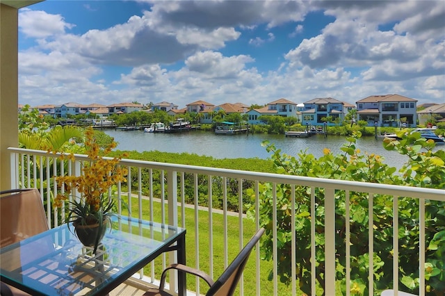 balcony with a water view