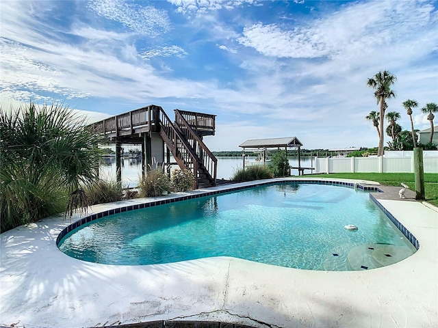 view of pool with a gazebo