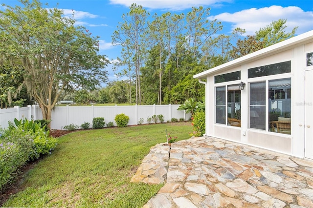 view of yard with a patio area