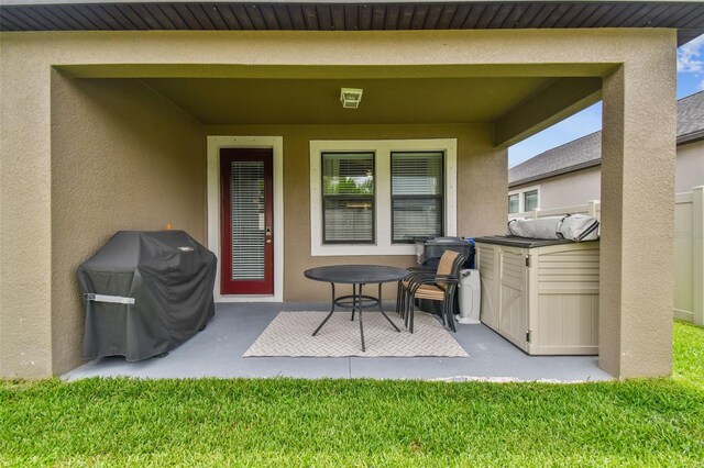 view of patio featuring grilling area