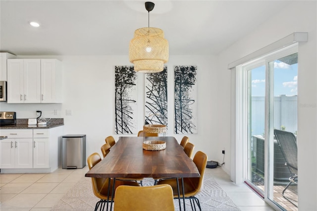 view of tiled dining room